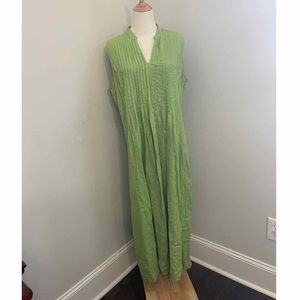 J. JILL Green Linen Women's Long Maxi Casual Dress Size L